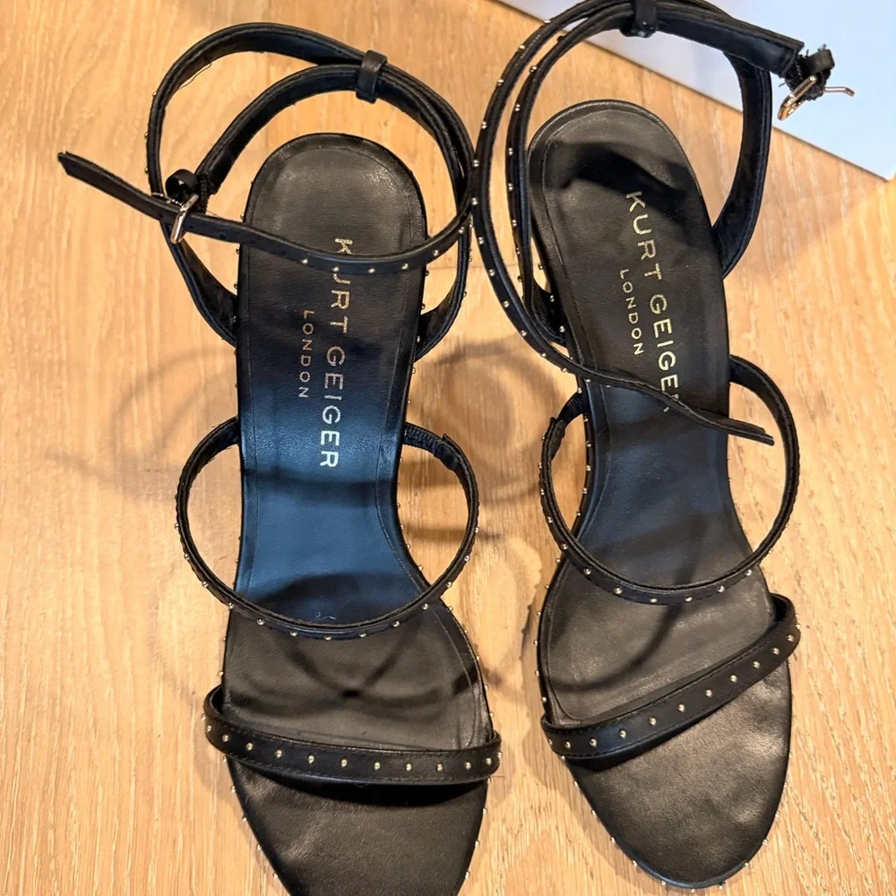 Kurt Geiger Black Studded Heels 8 black - Picture 3 of 5